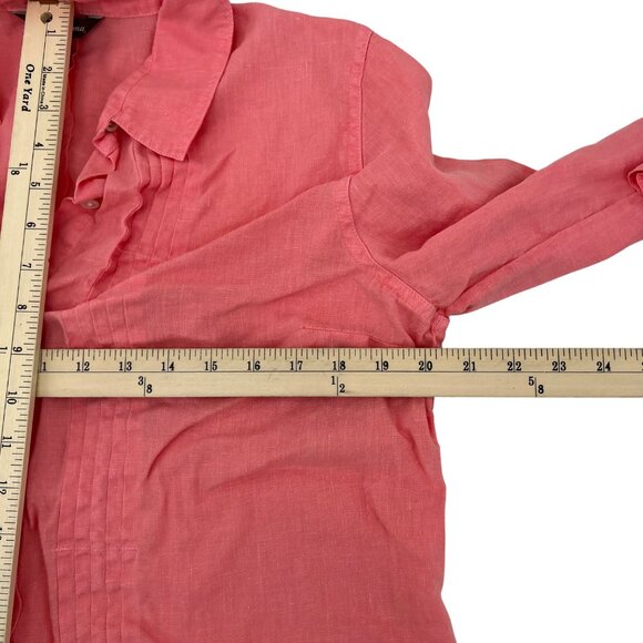 Tommy Bahama Women's Pink Linen Button-Up Shirt size Large Long Sleeves - Picture 3 of 5